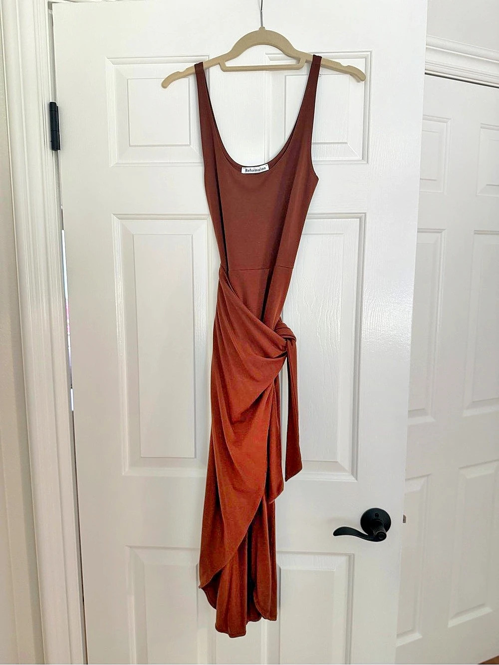 Reformation Kayla Knit Dress Brown Midi